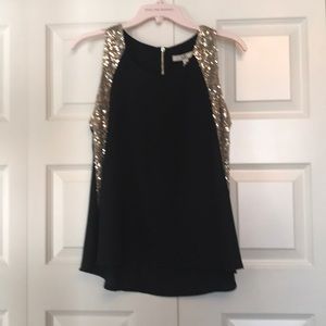 NEW Women’s Ya LA sz Small Black gold sequin top